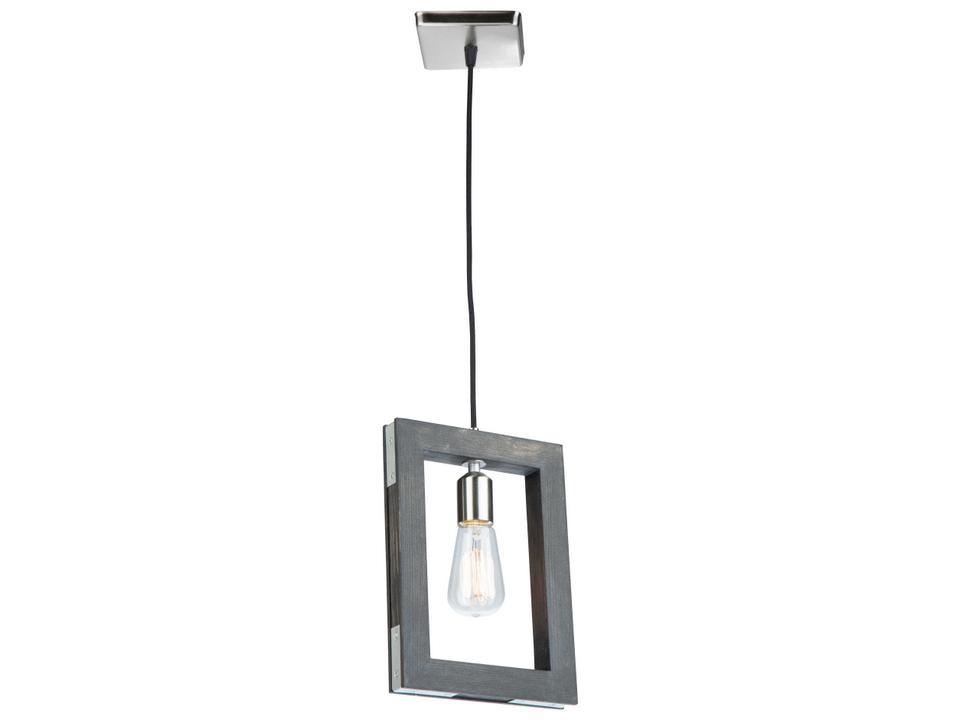Gatehouse 1-Light Industrial Pendant Light in Dark Pine and Brushed Nickel