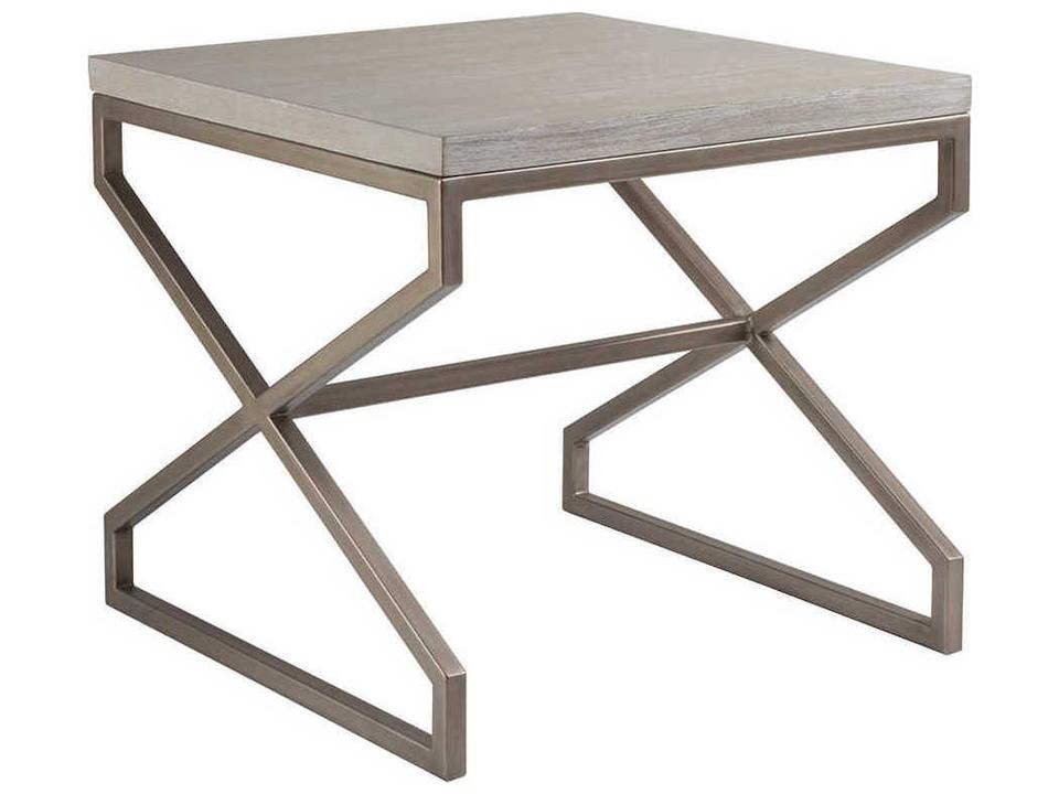 Home Cohesion Program Edict Square End Table Mahogany Veneer Top Bianco Finish