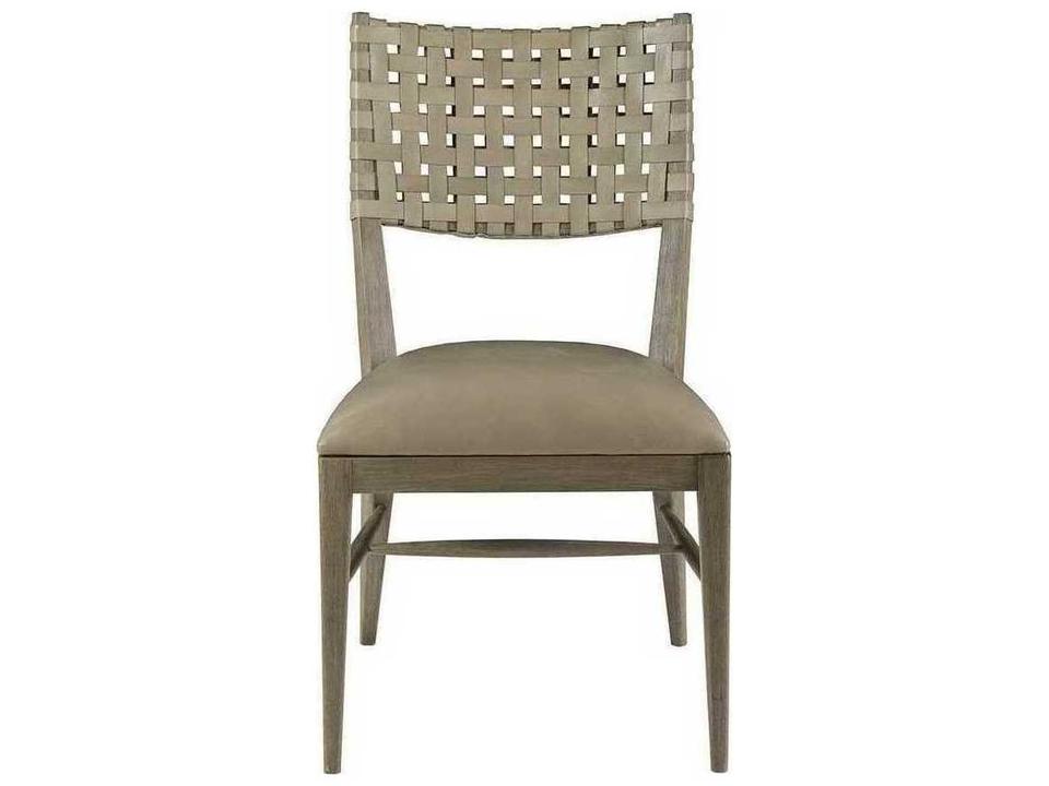 Home Cohesion Milo Leather Dining Side Chair in Grigio Finish