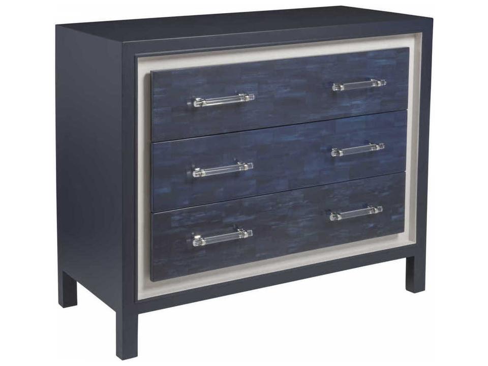 Home Signature Designs Invicta 3-Drawer Navy Blue Accent Chest