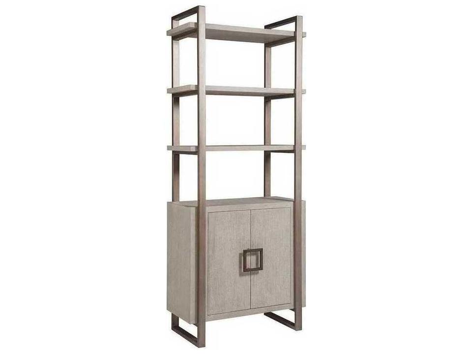 Vertex Bianco Bookcase with Metal Accents