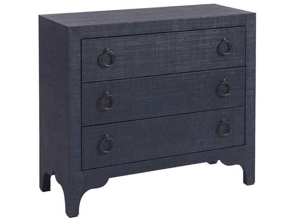 Balboa Island Raffia Hall Chest Newport Collection in Marine Blue