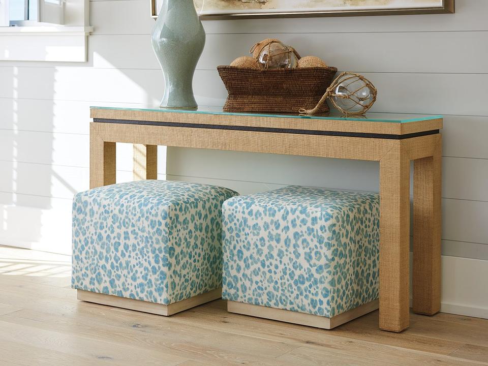 Newport Sandstone Console Table / Ottoman Set