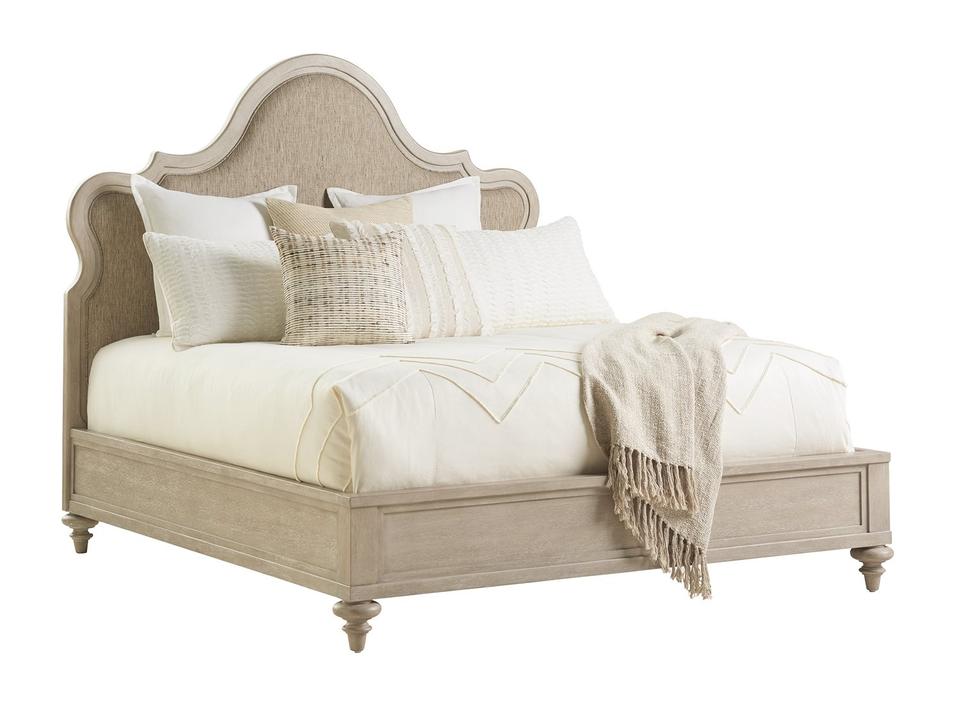 Malibu Zuma King Upholstered Panel Bed in Seadrift Fabric