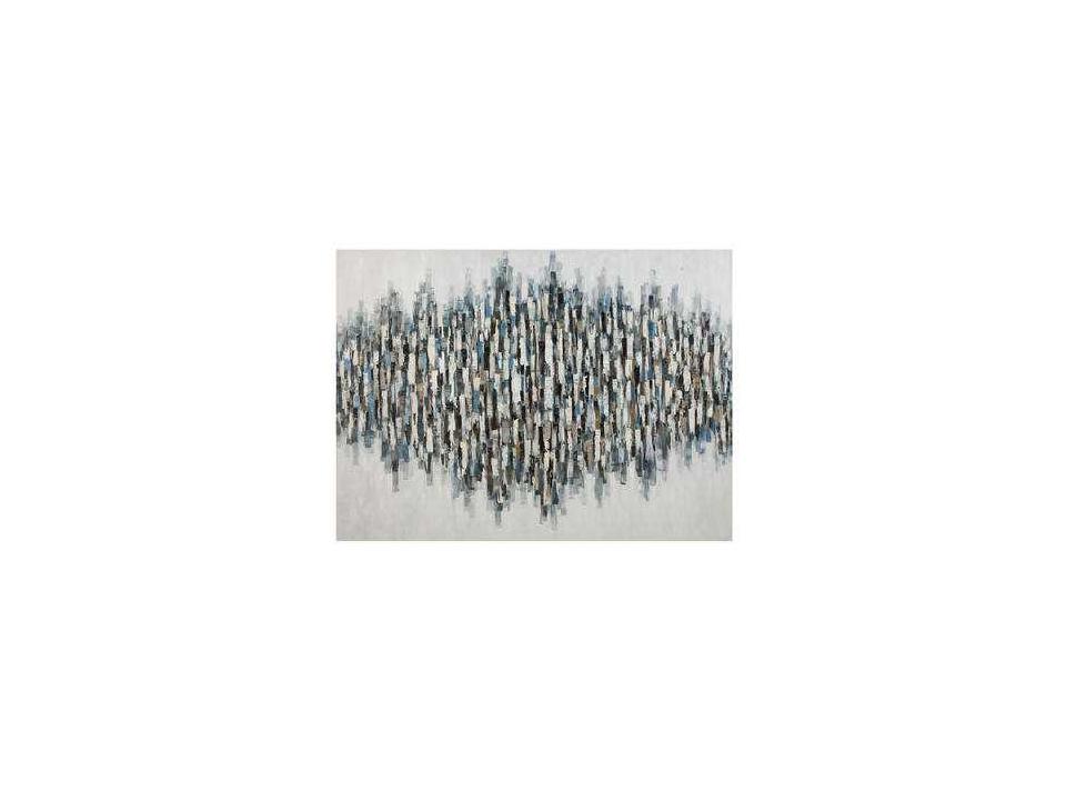 Blue Lines Abstract Wall Art Oil and Acrylic on Canvas