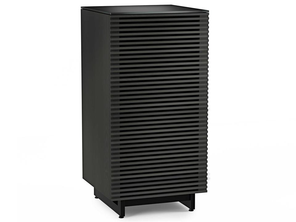 Corridor 8172 Audio Tower with Louvered Doors in Charcoal Stained Ash