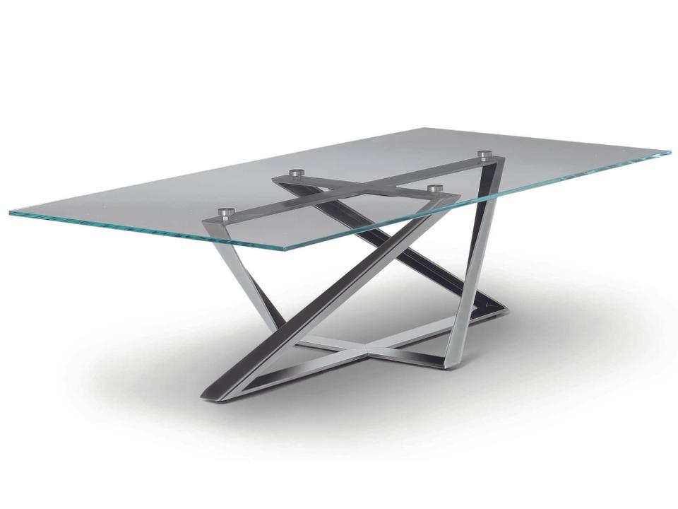 Millennium Rectangle Coffee Table in Natural Silver and Clear Glass