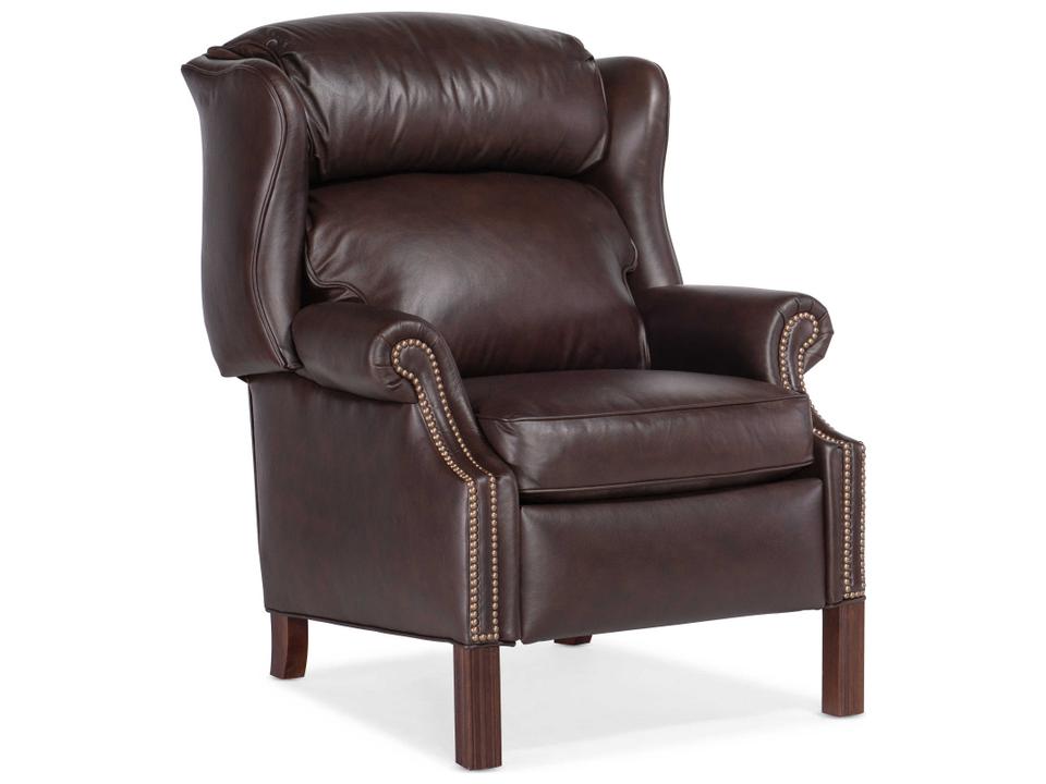 Chippendale Chocolate Brown Leather Recliner