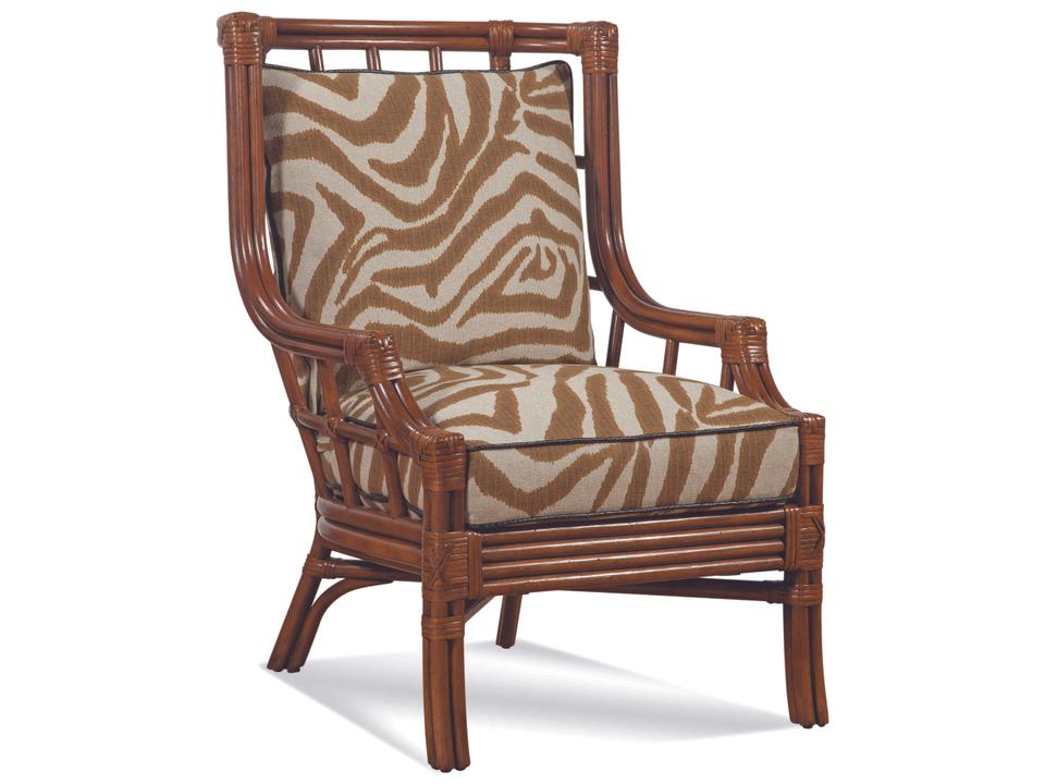 Seville Upholstered Rattan Accent Armchair