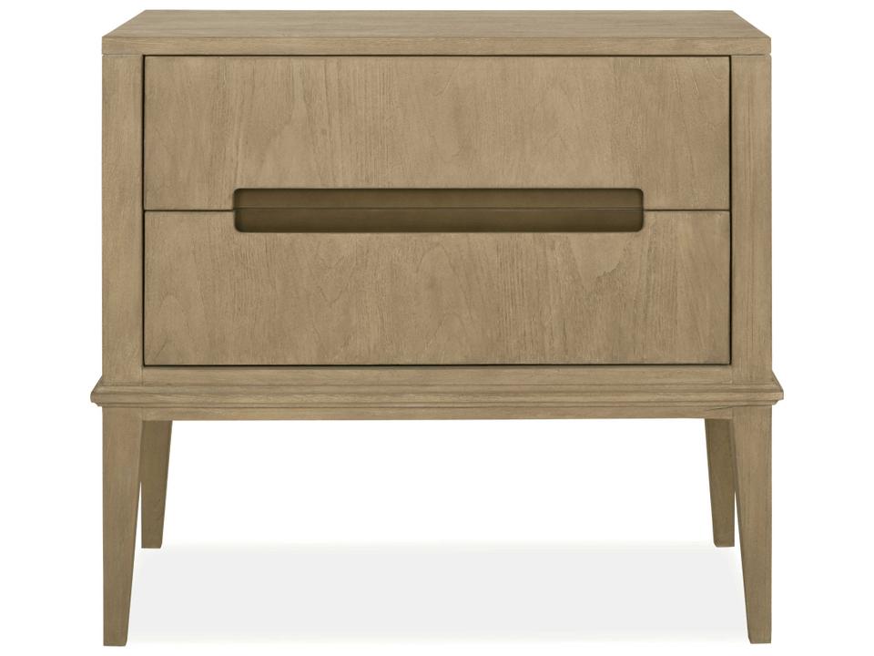 Palmer 2-Drawer Brown Teak Wood Nightstand