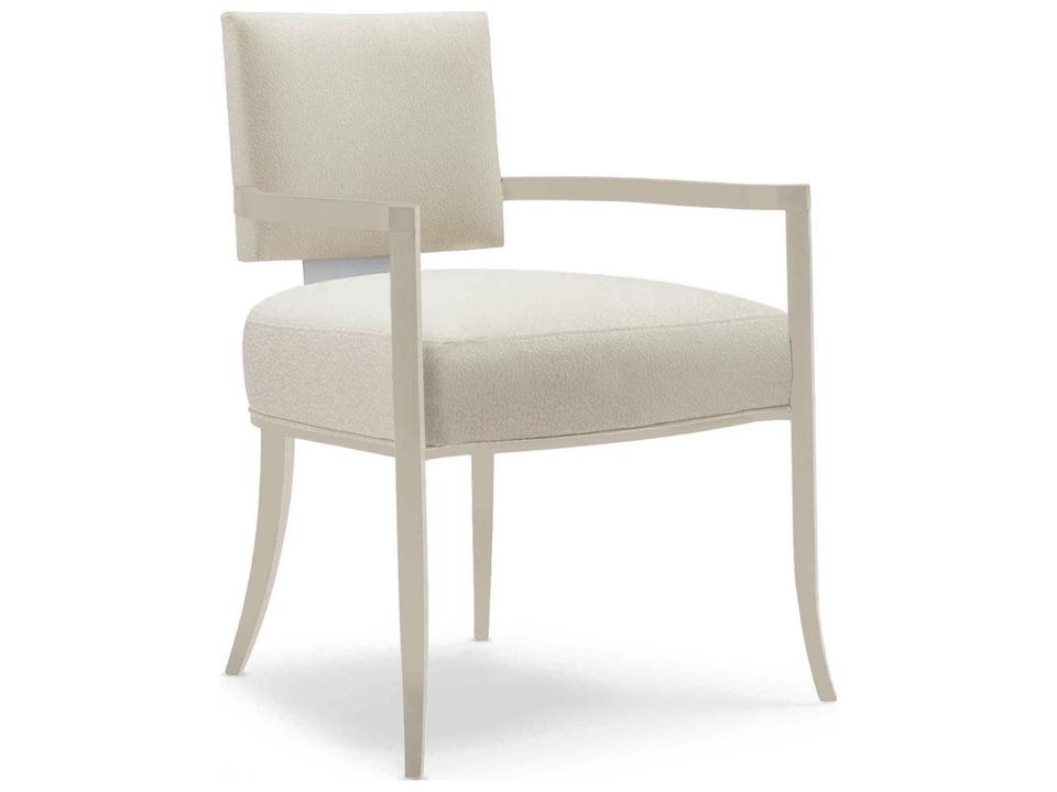 Classic Reserved Seating Dining Armchair in Soft Silver Paint