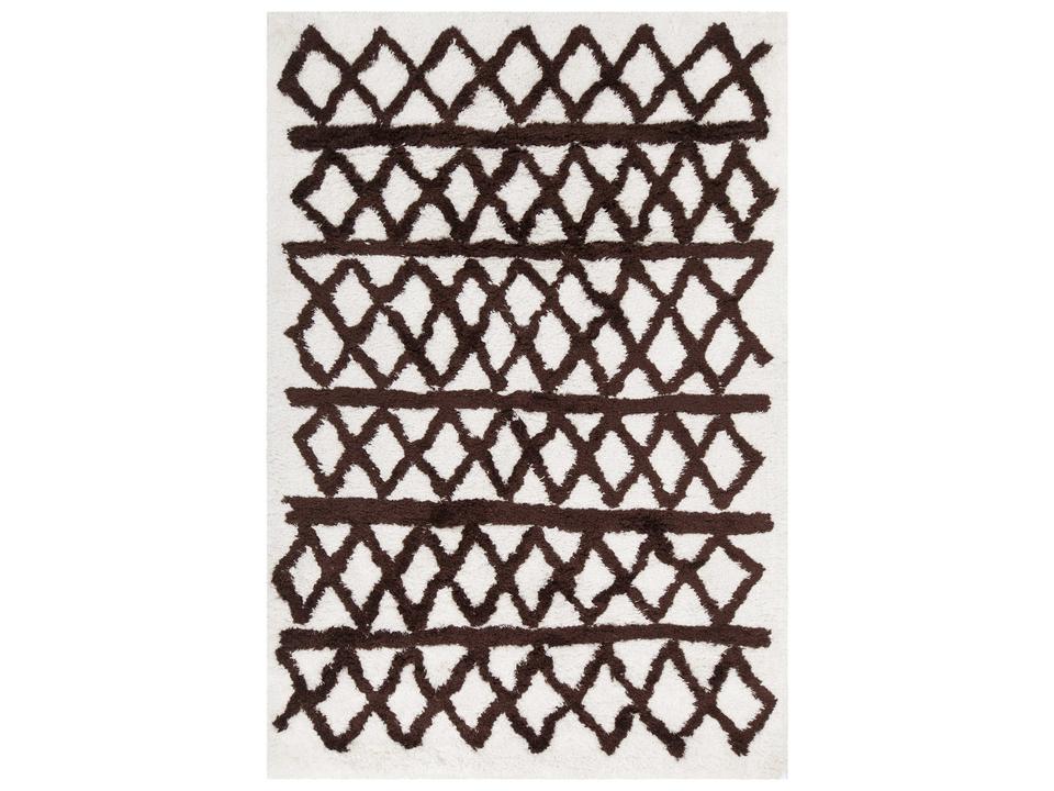 Aerona Geometric Hand-Tufted Area Rug in Ivory and Brown