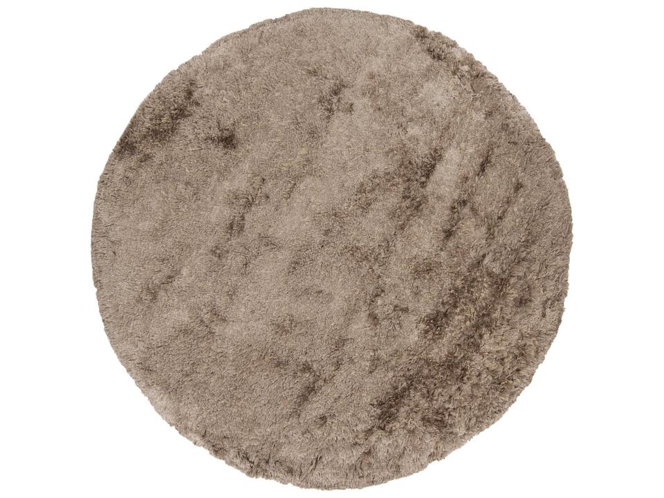 Celecot Hand Woven Shag Wool and Polyester Area Rug Round
