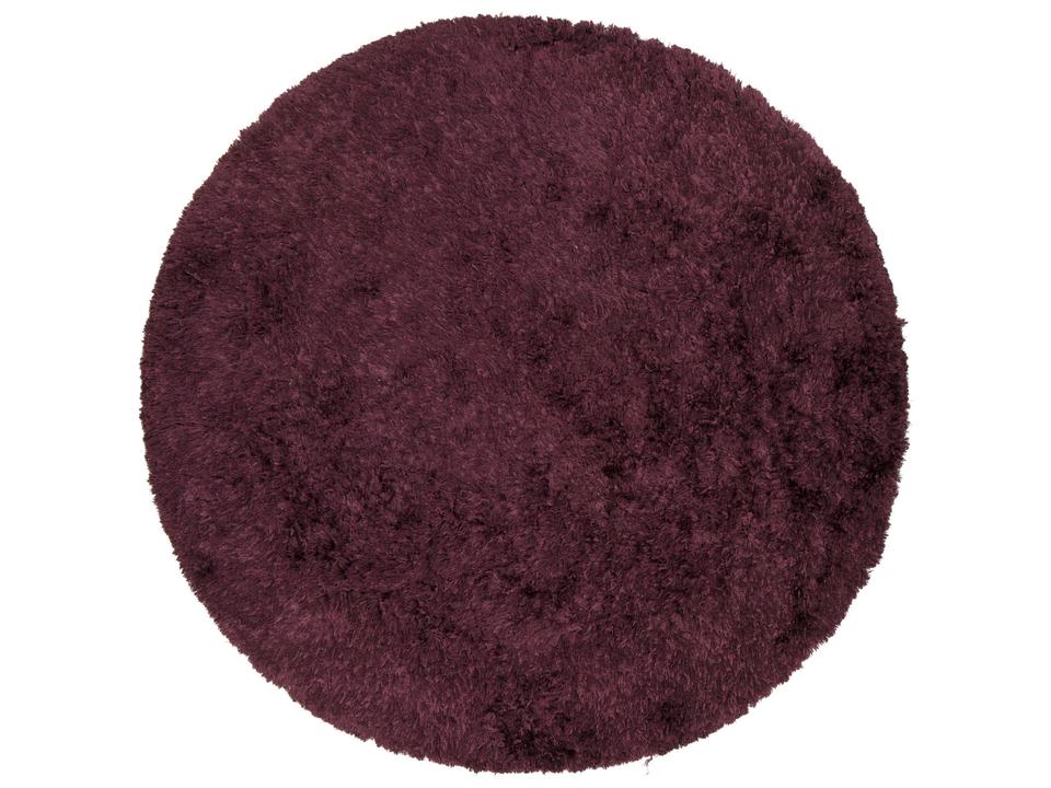Celecot Round Shag Area Rug in Plum