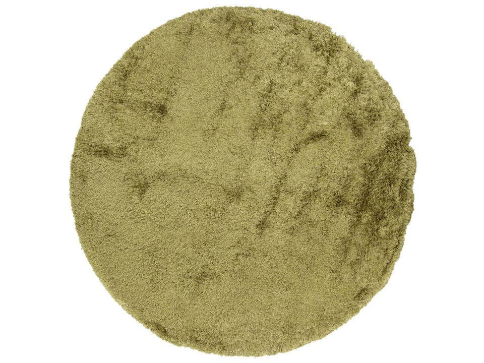 Celecot 93-Inch Round Wool and Polyester Shag Rug in Olive