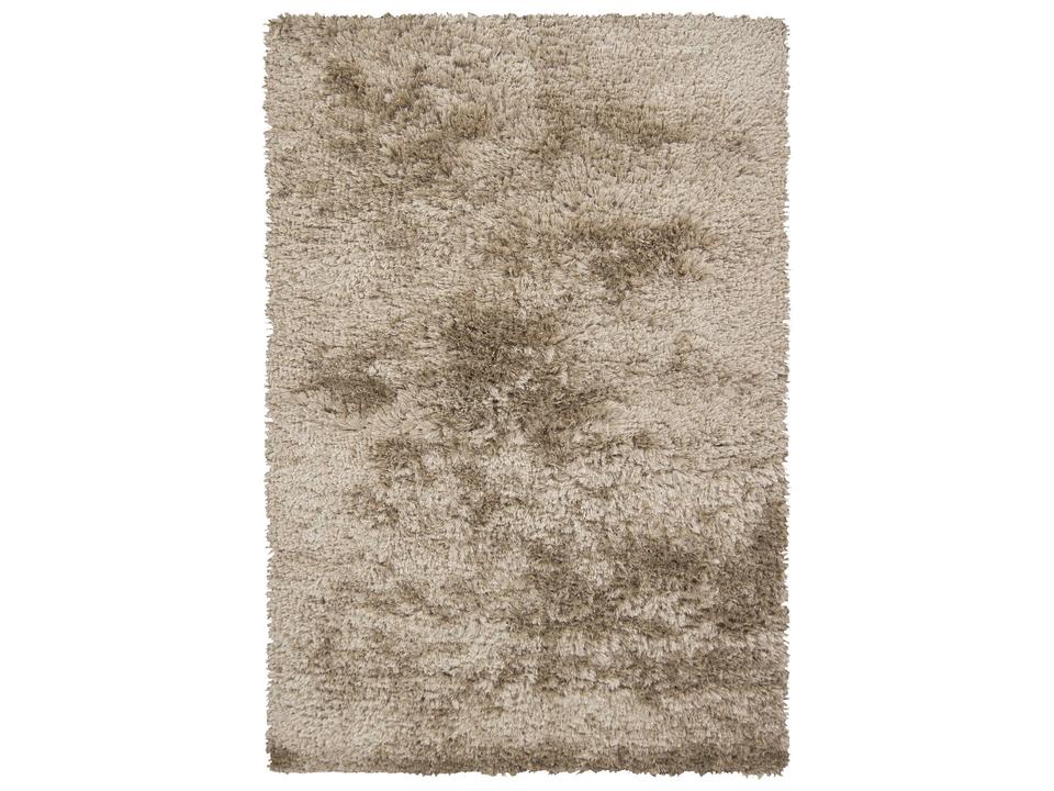 Celecot Hand Woven Wool Blend Shag Area Rug in Taupe