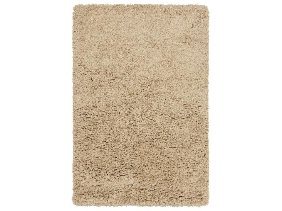 Noely Hand-Woven Shag Area Rug in Tan