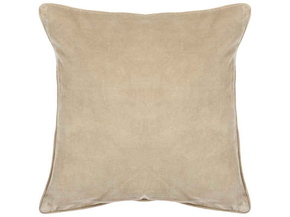 Cushion 28019 Handmade Cotton Velvet 22-Inch Accent Pillow in Beige