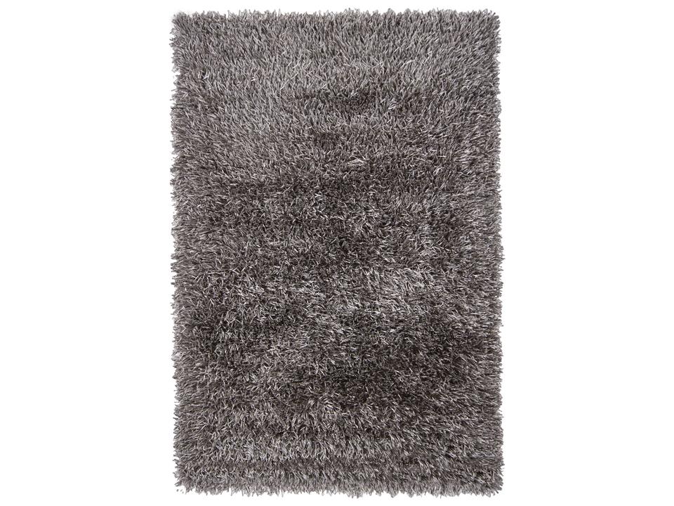 Tirish Hand Woven Shag Area Rug in Grey