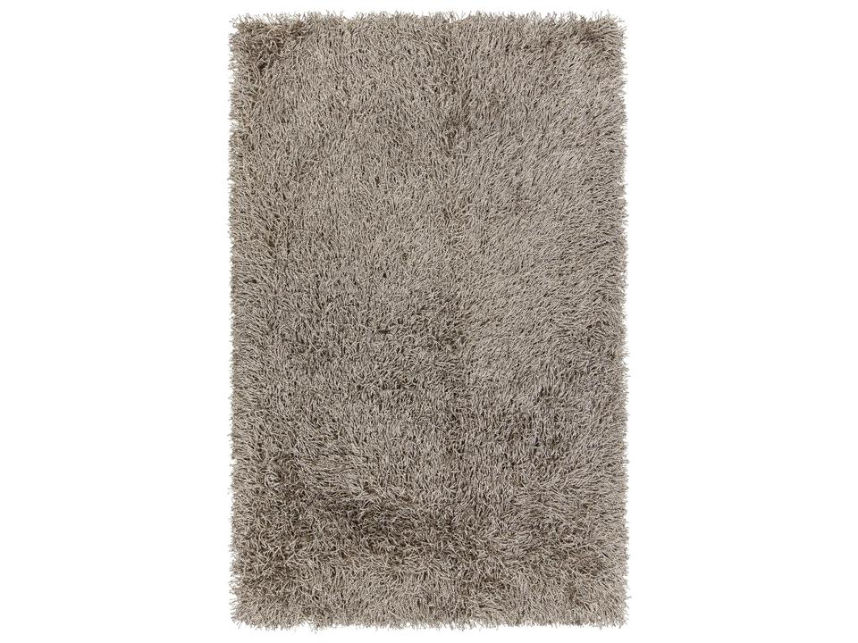 Tyra Hand Woven Shag Area Rug in Beige and Black