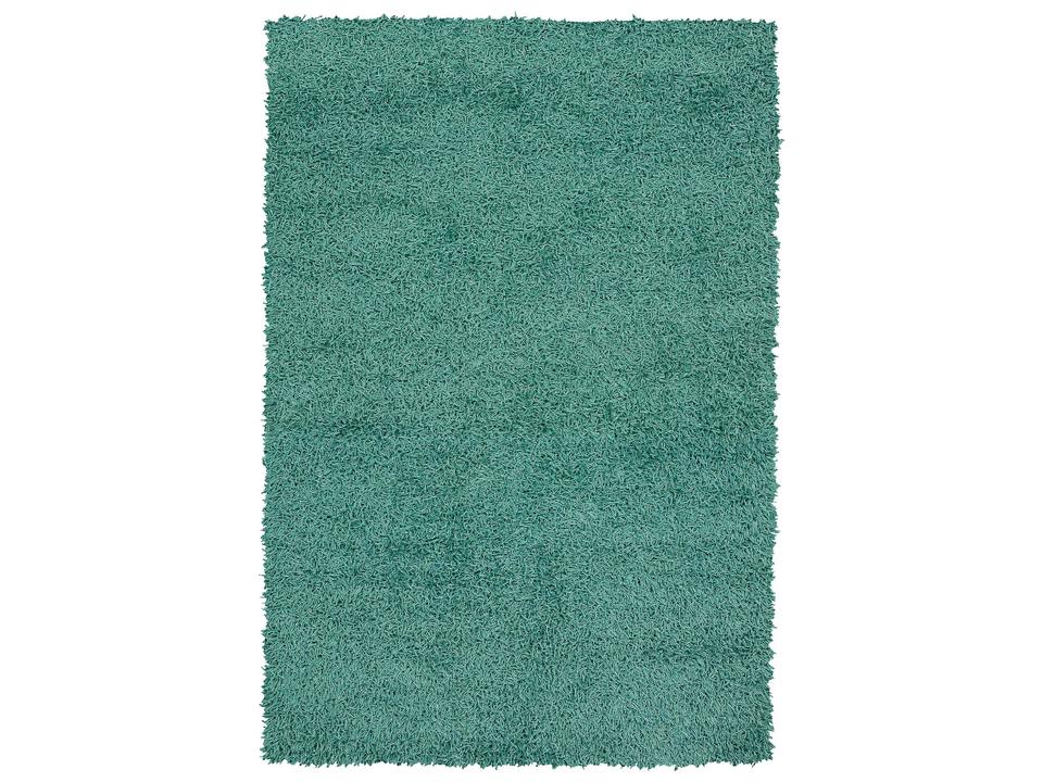 Zara Hand-Woven Shag Area Rug in Cyan Blue