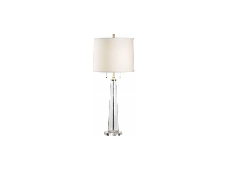 Bubble Glass Column Table Lamp Clear Crystal Base