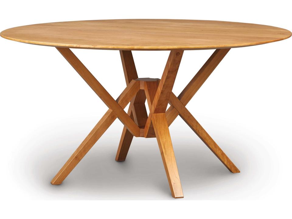 Exeter 60-Inch Round Dining Table in Solid American Black Walnut with Angular Base
