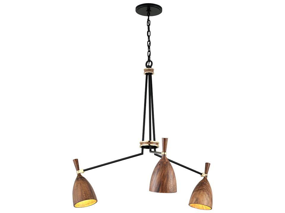 Utopia 3-Light Chandelier in Soft Black Iron by Martyn Lawrence Bullard