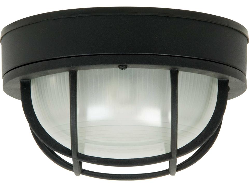 Bulkheads 1-Light 10-Inch Outdoor Flush Mount in Textured Black