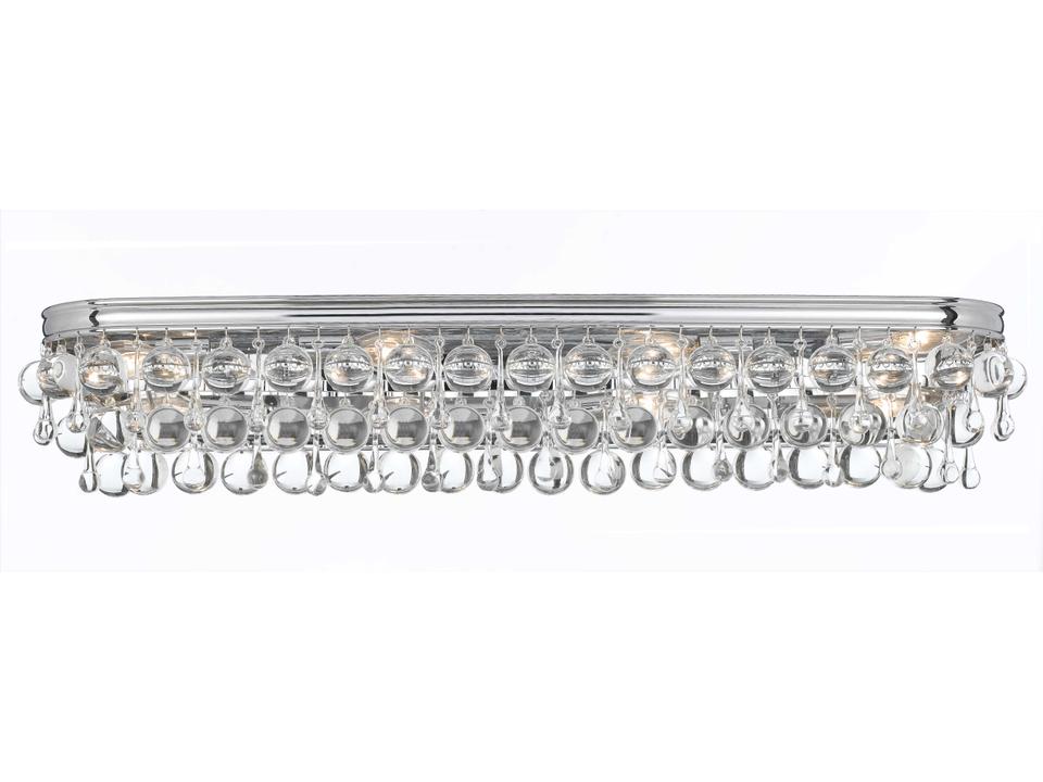 Calypso 8-Light Bathroom Vanity Light with Clear Glass Accents