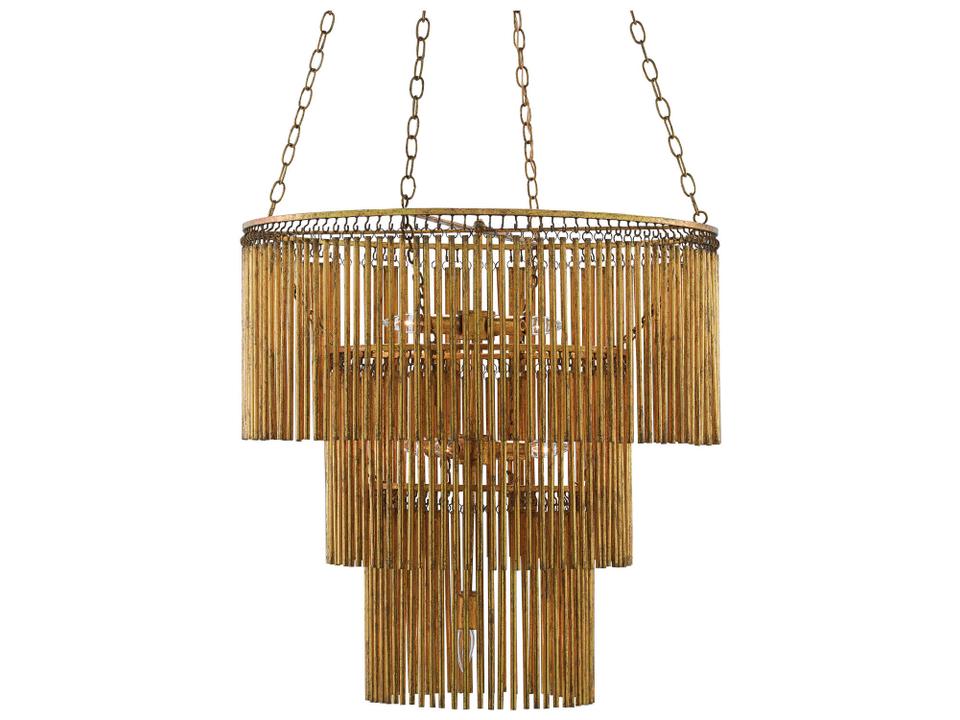 Mantra 7-Light Gold Leaf Tiered Chandelier