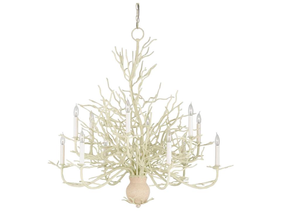 Vistas 12-Light White Coral natural Sand Candelabra Chandelier