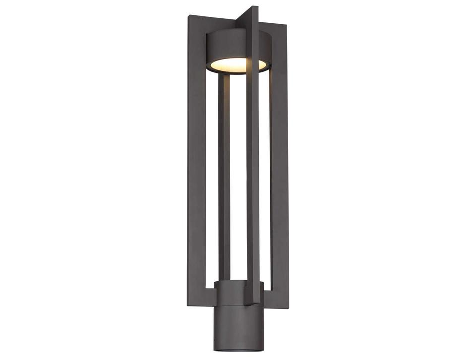 Chamber LED Outdoor Post Light in Black