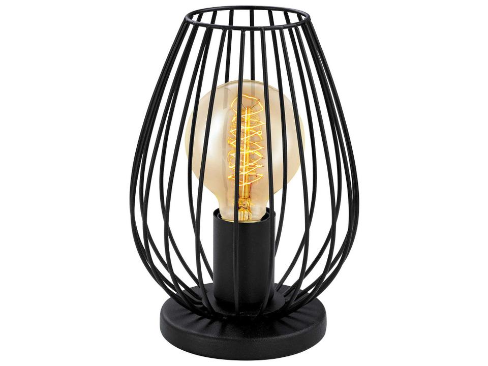 Newtown Black Metal Table Lamp with Cage Shade