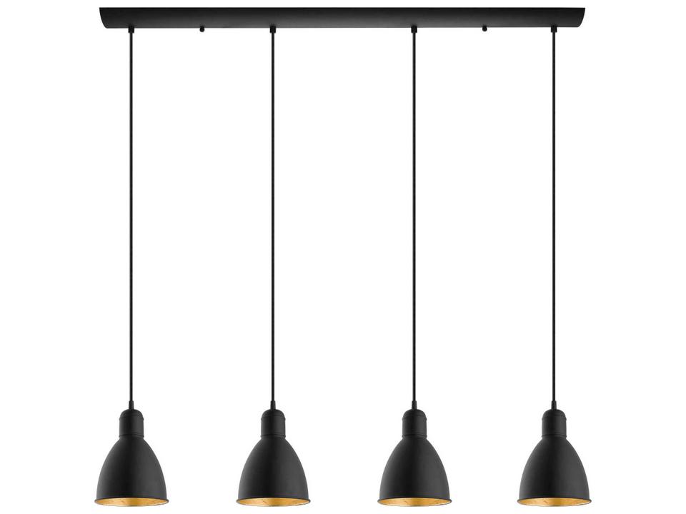 Priddy 2 4-Light Linear Pendant Light in Black and Gold
