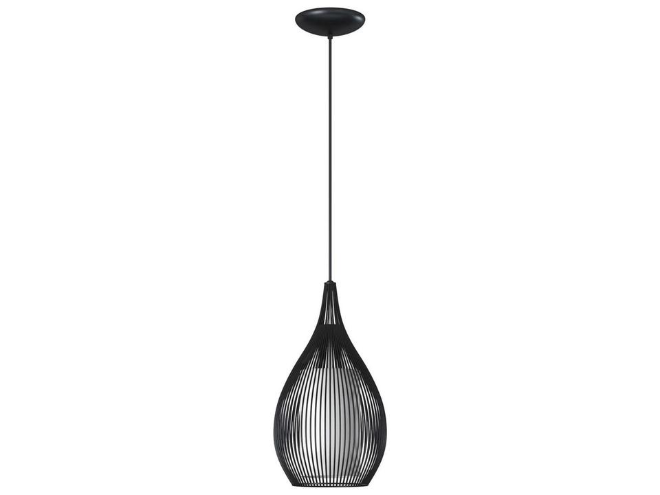 Razoni Mini Pendant Light in Black with Opal Glass