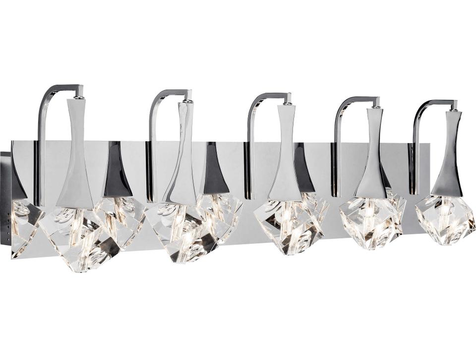 Rockne 5-Light Chrome Crystal Glass Wall Sconce