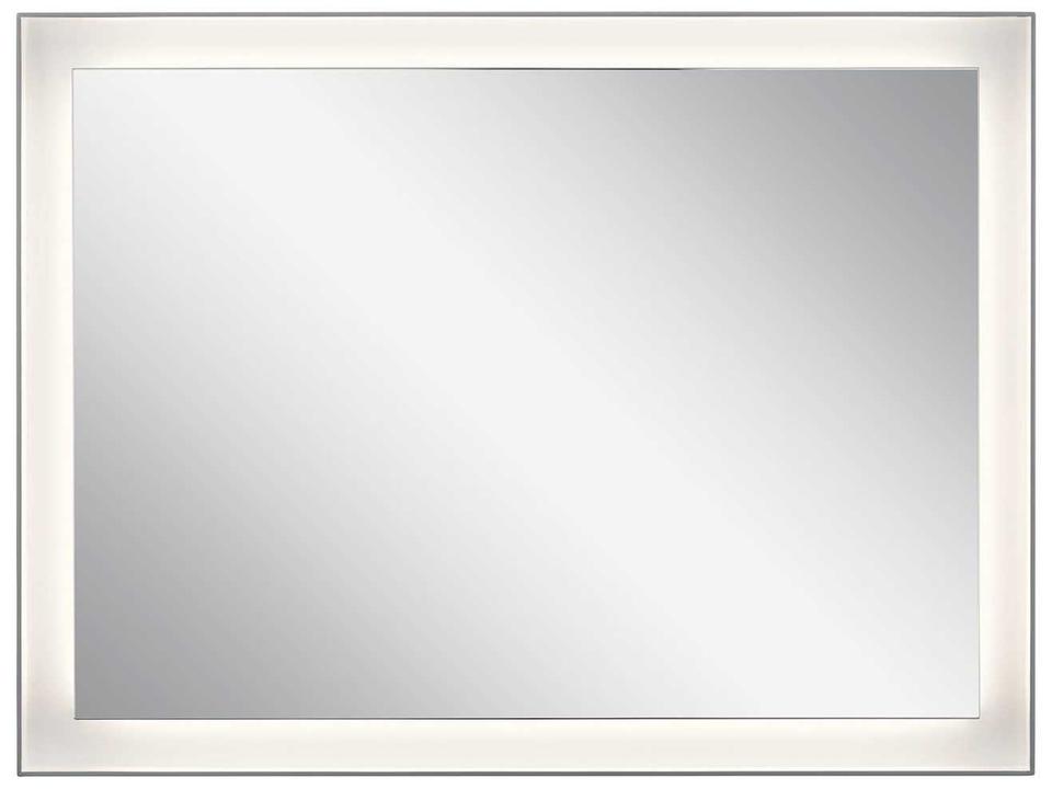 Ryame Matte Silver Rectangular LED Wall Mirror