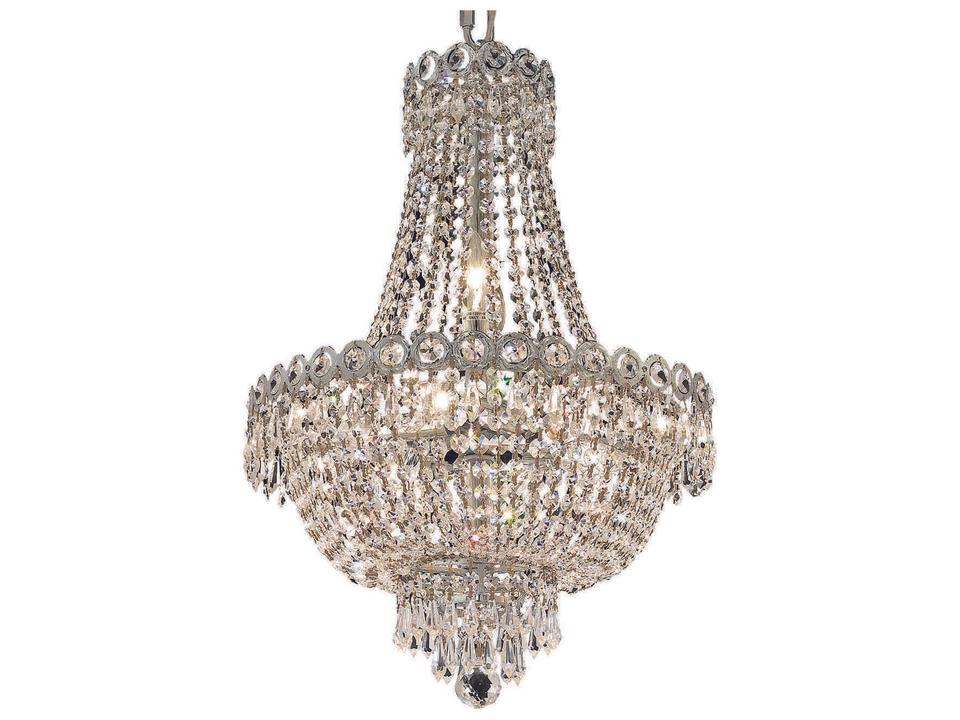 8-Light Century Chandelier in Chrome with Royal Cut Crystal