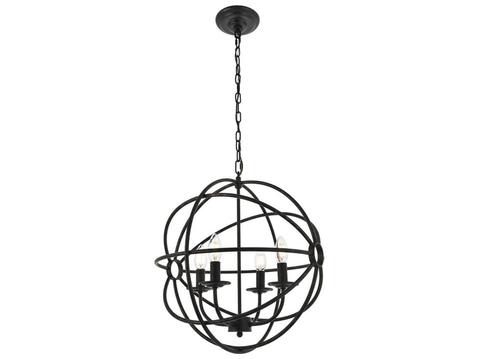 Octavia 4-Light Taper Candle Pendant Light in Brass and Dark Brown