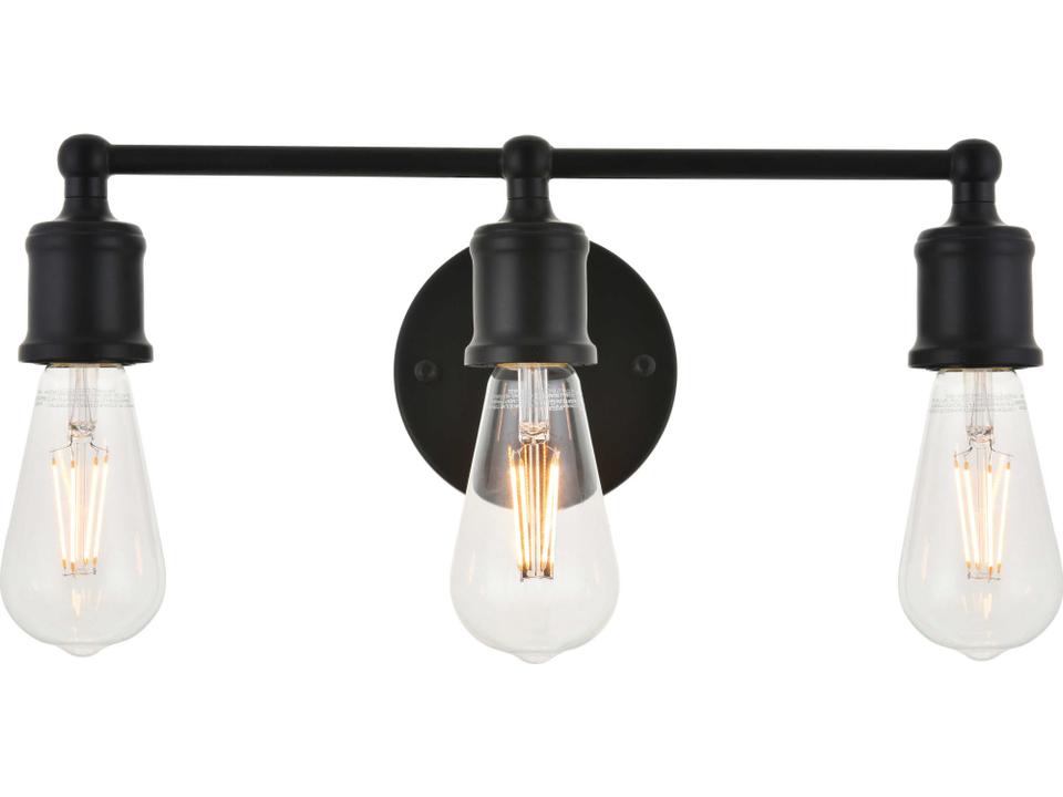 Serif 3-Light Wall Sconce in Black Finish