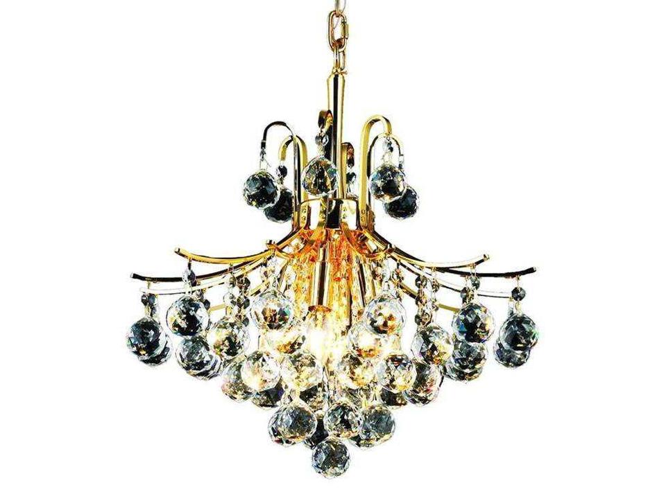 6-Light Toureg Chandelier in Gold with Royal Cut Clear Crystal