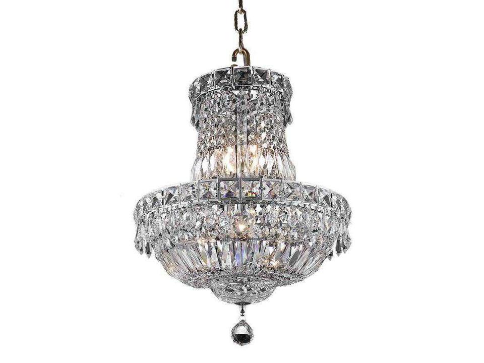 Tranquil 6-Light Chrome Clear Crystal Empire Tiered Chandelier