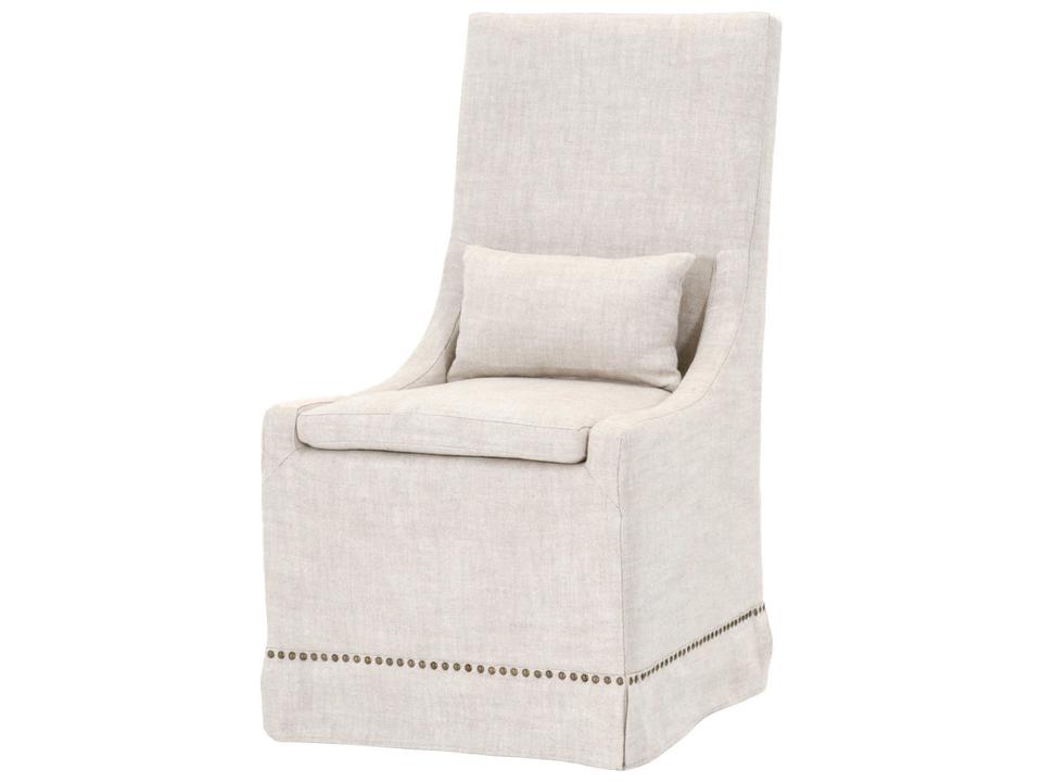 Colleen Birch Wood White Upholstered Side Dining Chair Set of 2