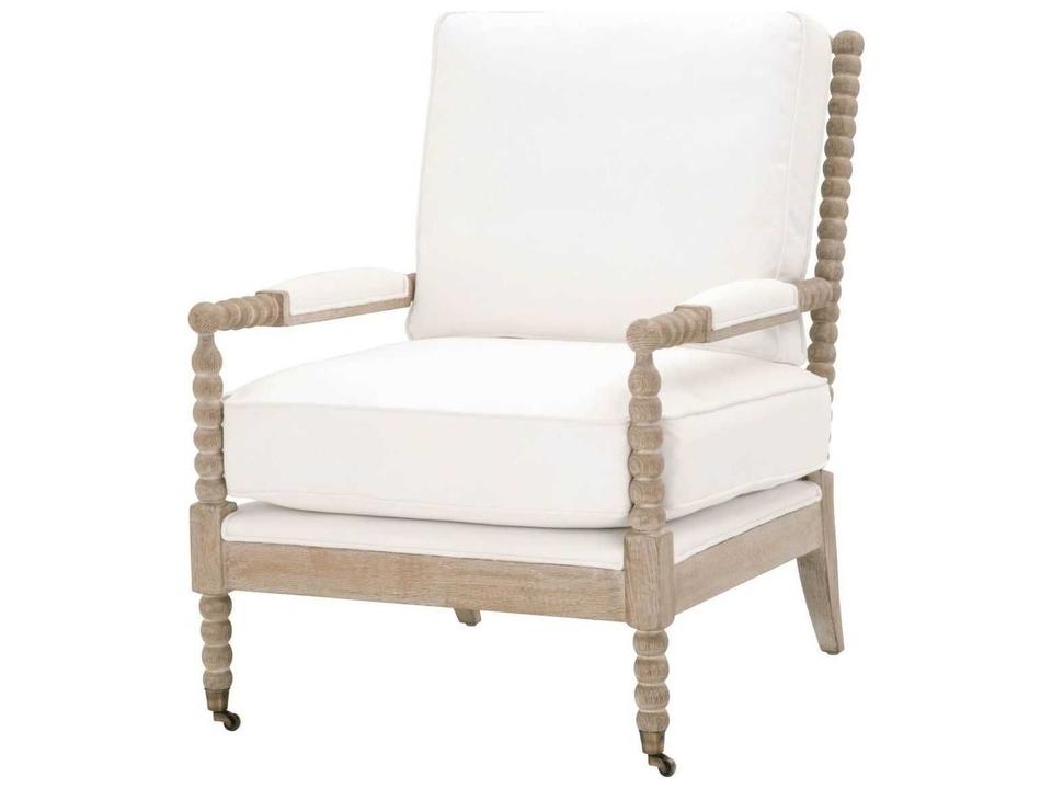 Rouleau Upholstered Accent Club Chair in LiveSmart Peyton Pearl Fabric