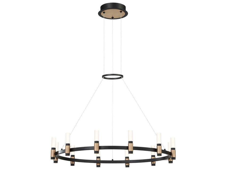 Albany LED Chandelier in Deep Black and Brass