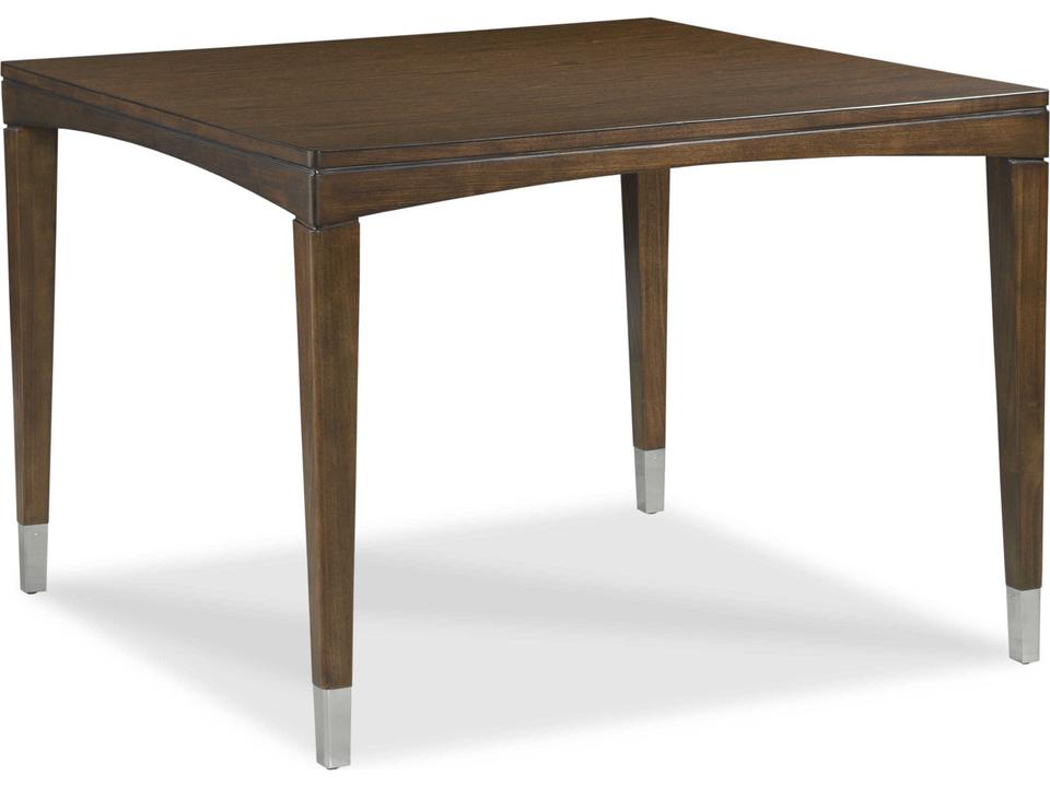 Crescent Square Suede Dining Table with Solid Wood Edge