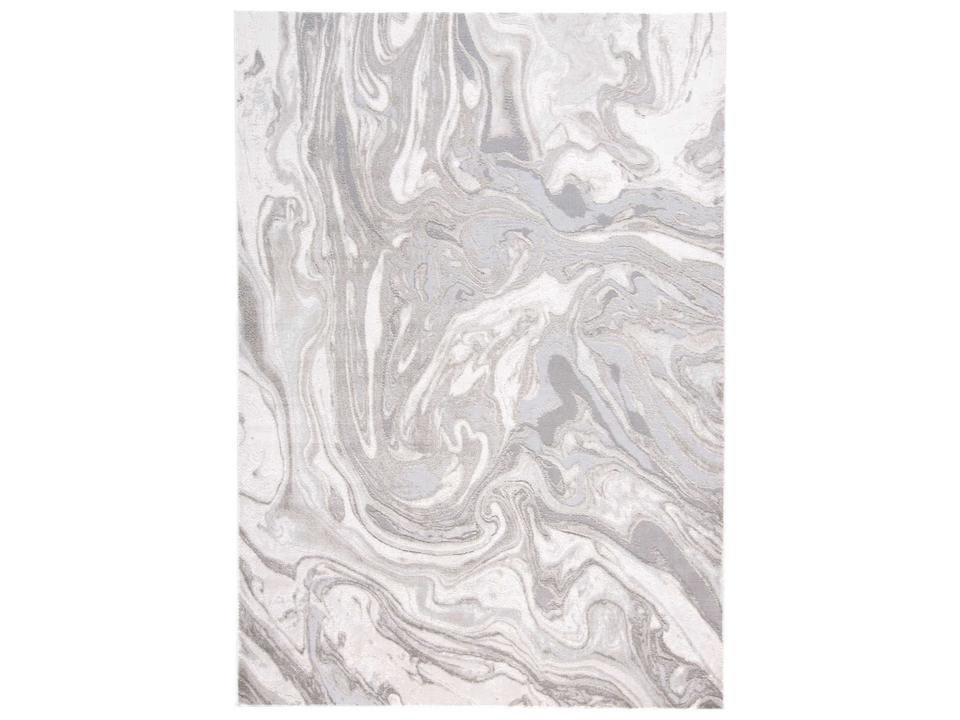 Prasad Abstract Area Rug in Light Gray Polypropylene Polyester Blend