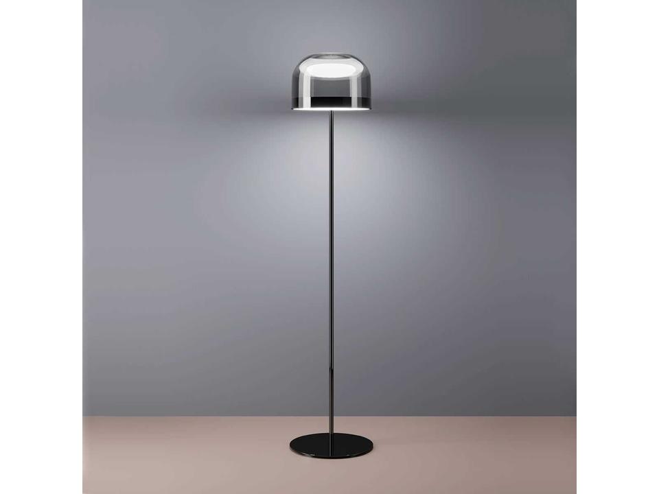 Equatore Black Glass LED Floor Lamp