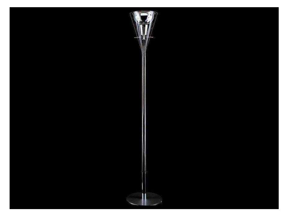 Flute Glass with Polished Chrome Clear Floor Lamp